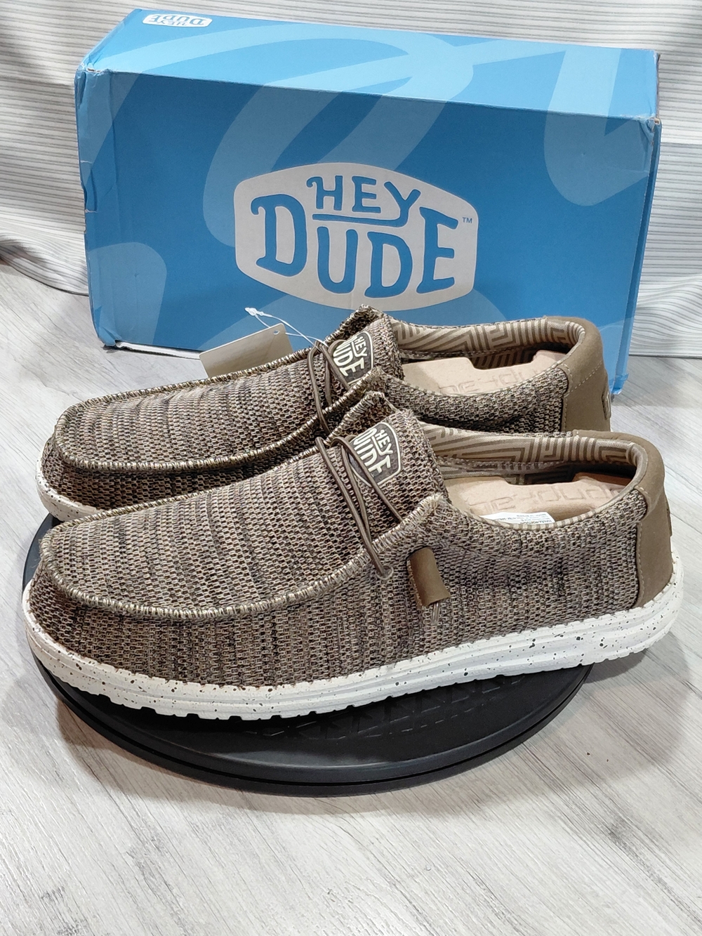 NWT Hey Dude Men’s Wally SOX Brown  Slip-On Casual Comfort Shoes SIZE 13
